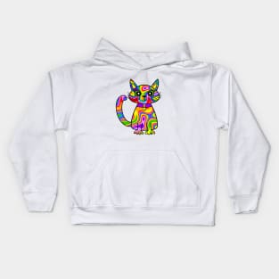 Cute Rainbow Cat Pride Colors Kids Hoodie